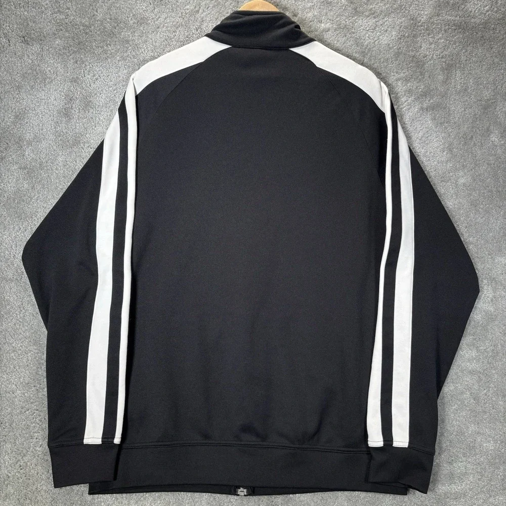 Vintage Nike Track Jacket Mens XL Full Zip Black Striped Athletic Warm Up Y2K